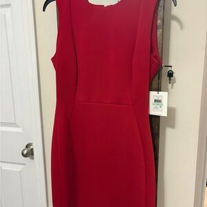 Calvin Klein Vibrant Red Midi Dress